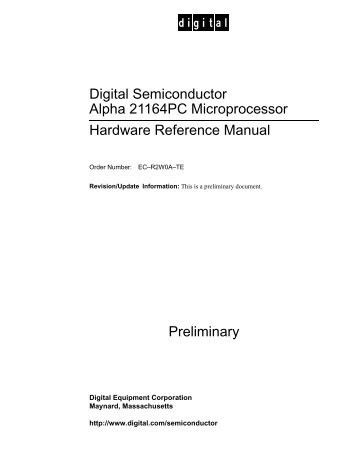 Digital Semiconductor Alpha 21164PC Microprocessor ... - O3ONE