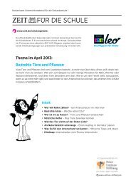 Thema im April 2013: Bedrohte Tiere und Pflanzen