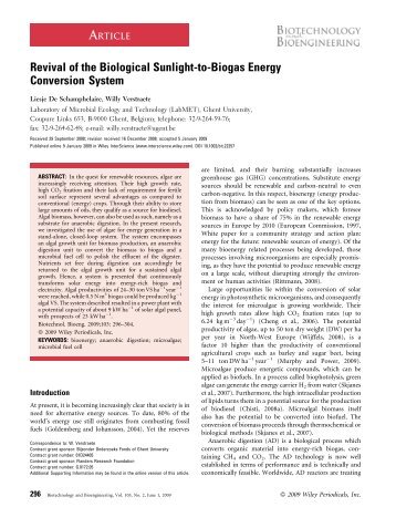 Revival of the biological sunlight-to-biogas energy conversion system