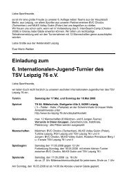 Einladung zum 6. Internationalen-Jugend-Turnier ... - TSV Leipzig 76