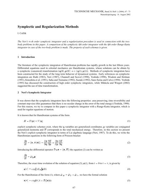 Symplectic and Regularization Methods