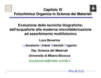 Cap 11 Fotoresisit Uno e Due Fotoni - Scienza dei Materiali