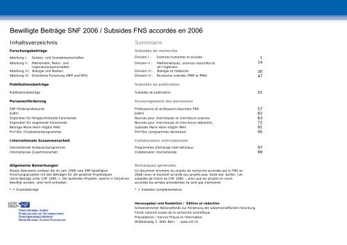138. Bew.Beiträge_2006.xls - Schweizerischer Nationalfonds (SNF)