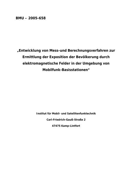 „Entwicklung von Mess-und Berechnungsverfahren zur ... - BMU