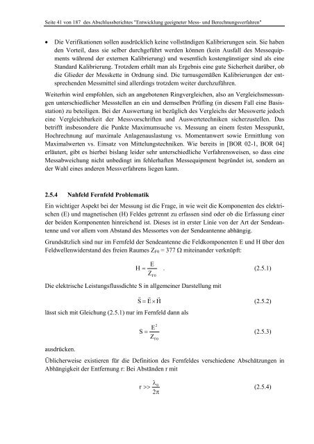 „Entwicklung von Mess-und Berechnungsverfahren zur ... - BMU