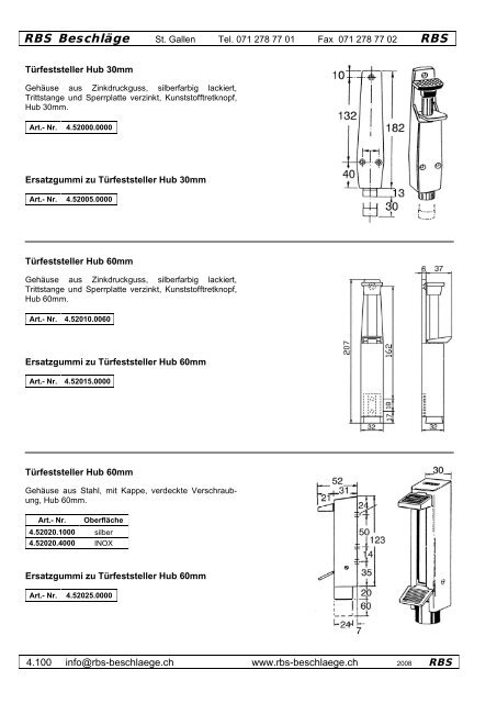 Türfeststeller - Rbs-beschlaege.ch