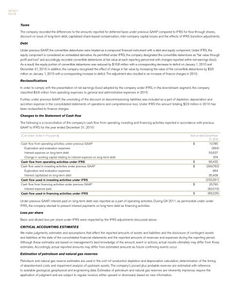 ANNUAL REPORT 2011 - Connacher Oil and Gas