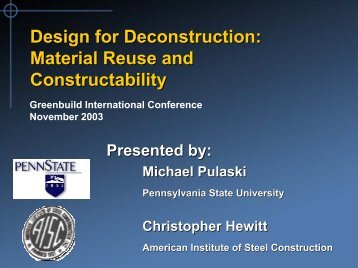 Design for Deconstruction: Material Reuse and Constructability