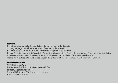 100 Jahre „Pierrot Lunaire“ - Yehudi Menuhin Forum Bern