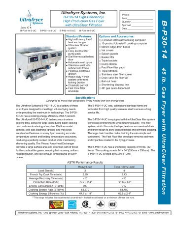 B-P30-14 - Ultrafryer Systems