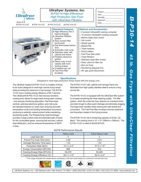 B-P30-14 - Ultrafryer Systems