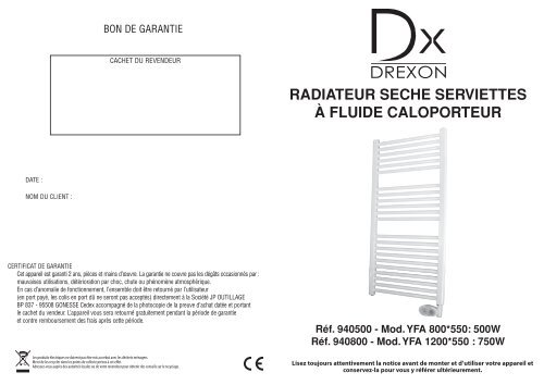 RADIATEUR SECHE SERVIETTES ÃƒÂ FLUIDE ... - Auchan