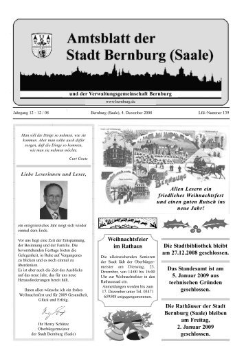 nach § 3 Abs. 1 Baugesetzbuch (BauGB) - Bernburg