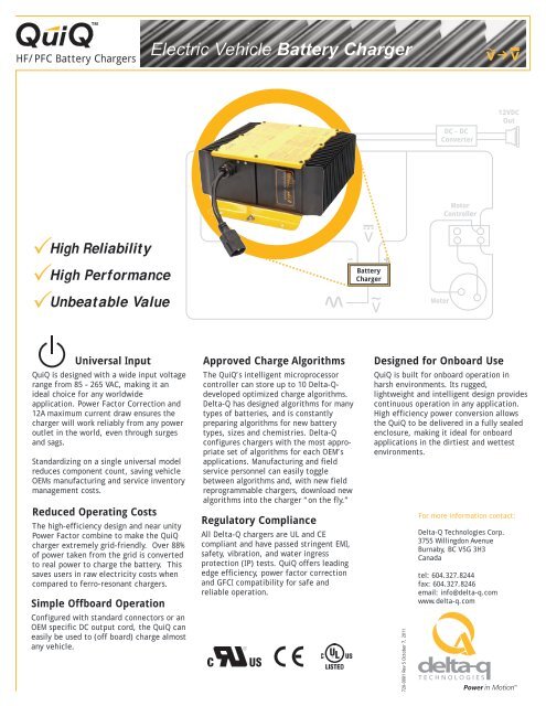 Delta-Q Battery Charger Manual - Pack Mule Electric Vehicles