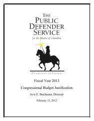 Budget Justification FY 2013 - Public Defender Service