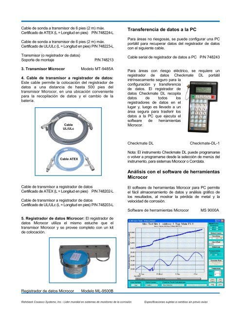 Sistema registrador de datos Microcor - Rohrback Cosasco Systems