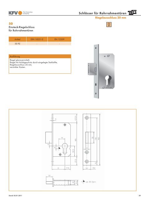 Riegelausschluss 20 mm - Aachener Sicherheitshaus Rennert