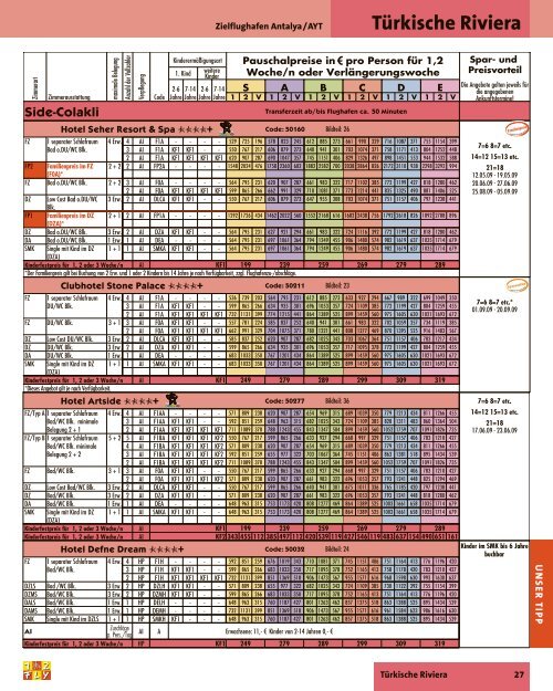 12FLY - Preisteil, 3. Auflage - Sommer 2009 - tui.com - Onlinekatalog