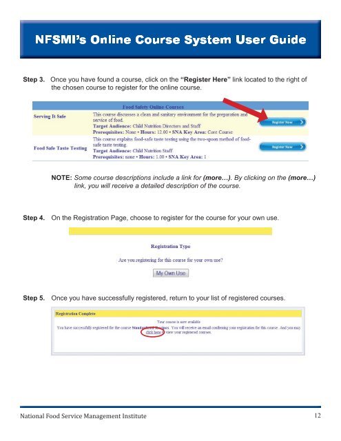 NFSMI's Online Course System User Guide - National Food Service ...