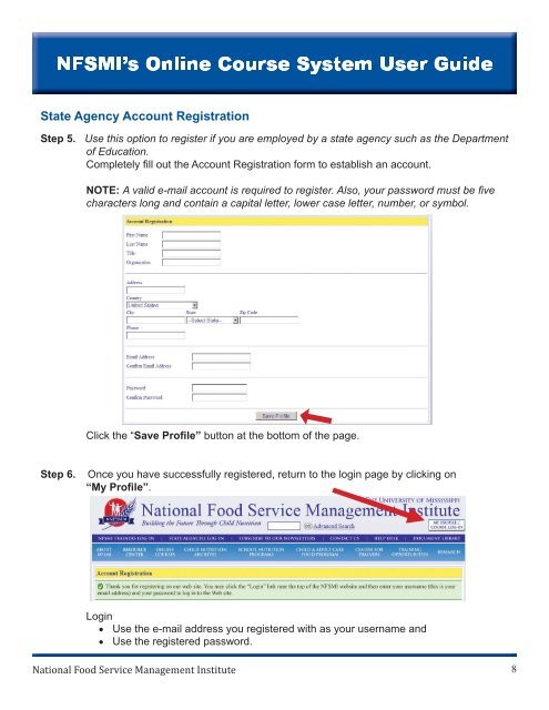NFSMI's Online Course System User Guide - National Food Service ...