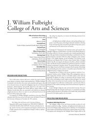 J. William Fulbright College of Arts and Sciences - Catalog of ...