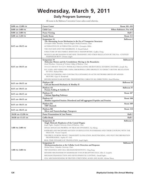 Daily Program Summary - Biophysical Society