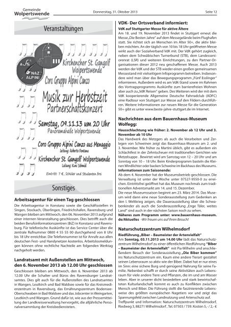 31.11.2013 - Gemeinde Wolpertswende