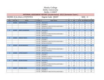 To View - Hindu College