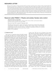 Resource Letter PSNAC-1: Physics and society: Nuclear arms control