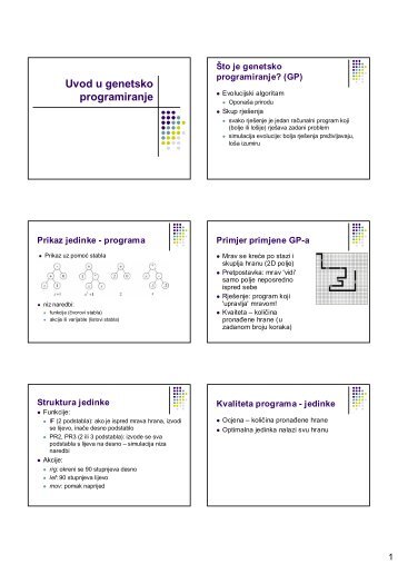 Uvod u genetsko programiranje - Zemris - FER