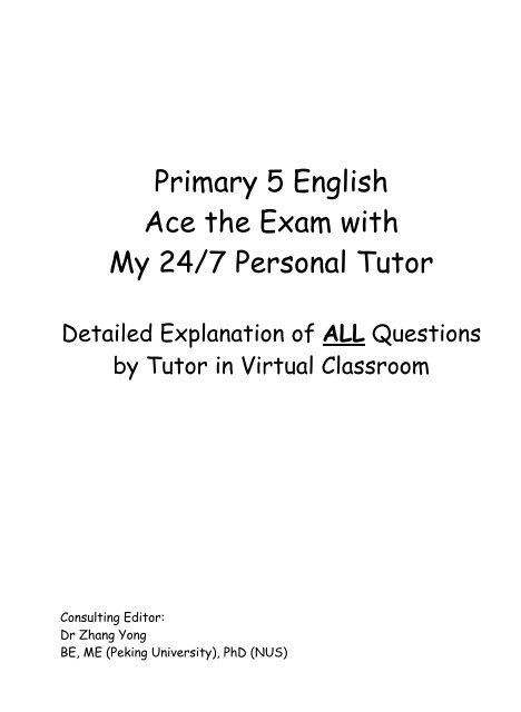 Primary 5 English Ace The Exam With My 24 7 Orlesson Com