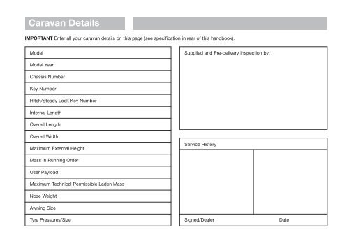 Swift Owner's Service Handbook - Swift Group