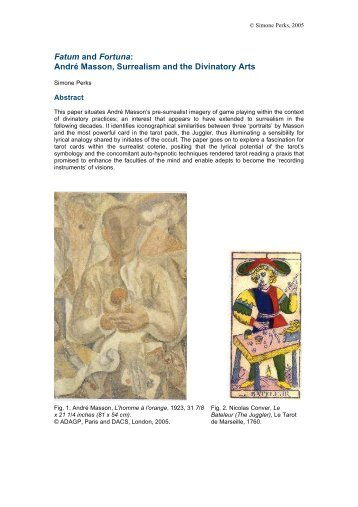 Fatum and Fortuna: André Masson, Surrealism and the Divinatory Arts