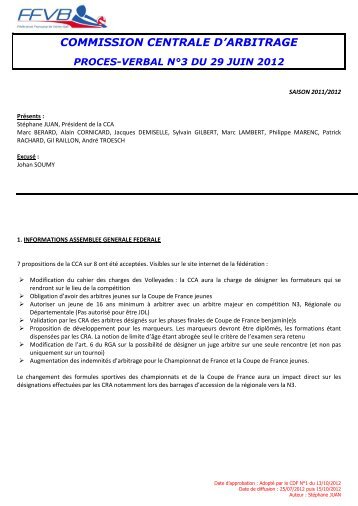 PV 3 - 29 Juin 2012 - Extranet FFVB