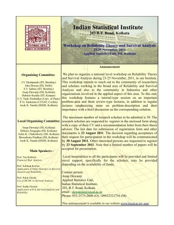 Registration Form - Indian Statistical Institute