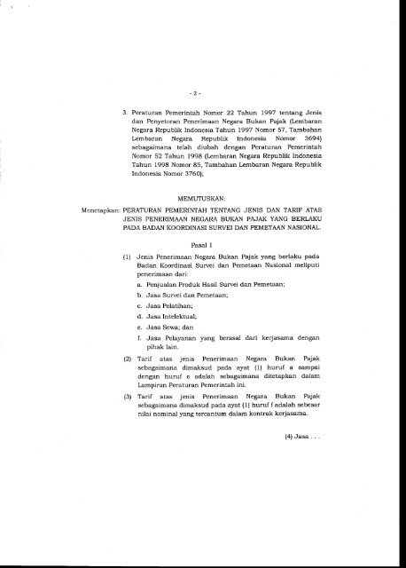 PP Nomor 57 Tahun 2007 Tentang Jenis & Tarif atas Jenis PNBP yg ...