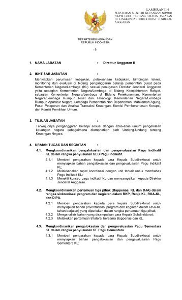 Direktur Anggaran II - Direktorat Jenderal Anggaran Kementerian ...