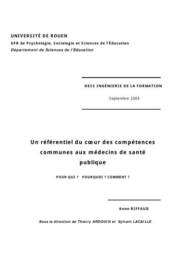 Mémoire Anne Riffaud - Banque de données en santé publique ...