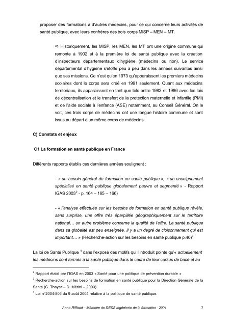 Mémoire Anne Riffaud - Banque de données en santé publique ...