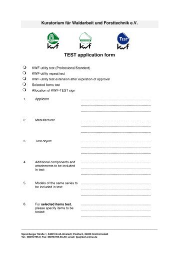 TEST application form - Kwf