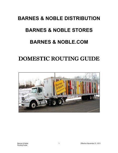 Domestic Routing Guide Barnes Noble Inc