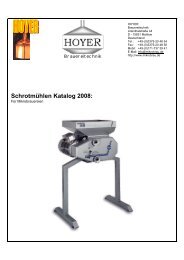 SchrotmÃ¼hlen Katalog 2008: - HOYER Brauereitechnik
