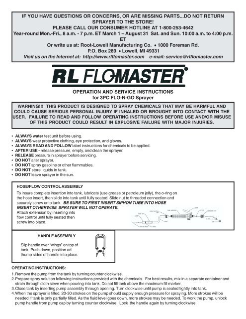 3pc Flo N Go Sprayer Rl Flo Master