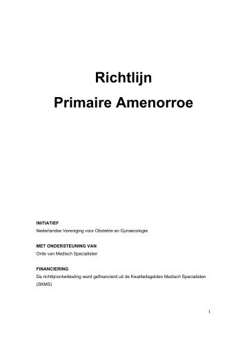 Richtlijn Primaire Amenorroe - NVOG