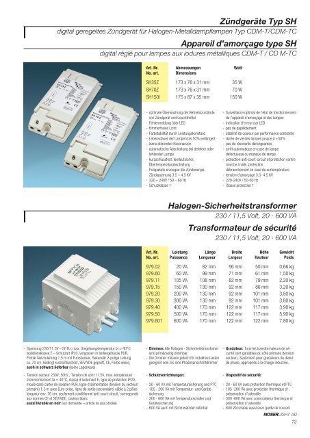 Einbauleuchten Luminaires Ã  encastrer - NOSERLIGHT AG ...