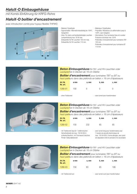 Einbauleuchten Luminaires Ã  encastrer - NOSERLIGHT AG ...