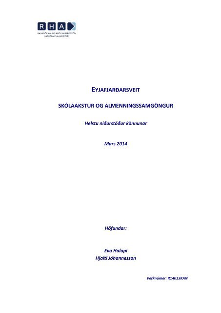 Skólaakstur og almenningssamgöngur - niðurstöður könnunar