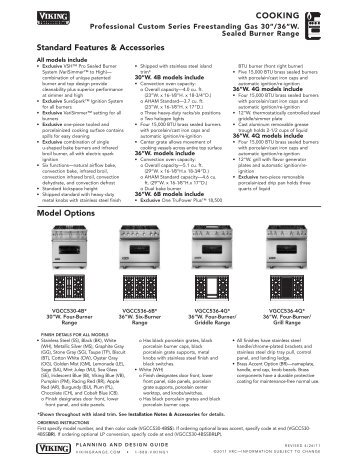 Viking Vgcc5364qss Quick Specs