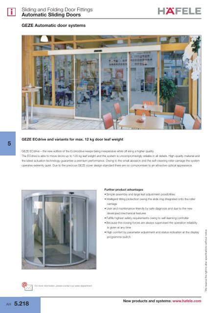 Geze Automatic Door Systems Hafele, Automatic Glass Sliding Door Contractors In Singapore