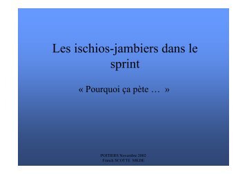 Les ischios-jambiers dans le sprint - Entrainement-sportif